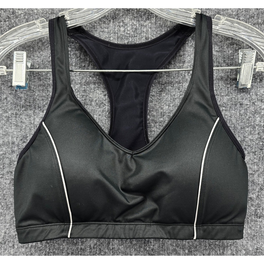 Brooks Moving Comfort Vixen Sports Bra M Black Racerback High Impact 300291